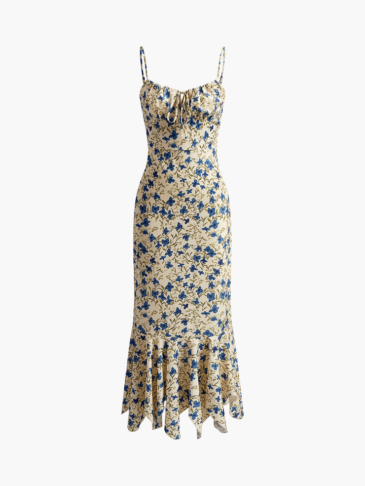 Abito Maxi Donna Stampa Floreale Svasato Estivo