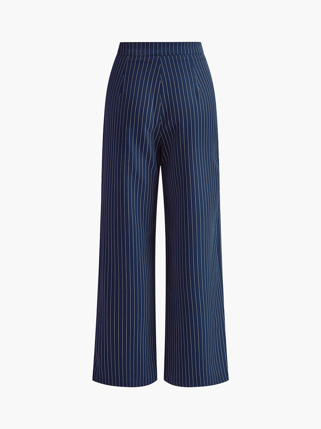 Pantaloni Donna Eleganti Tessuto Gessato Taglio Largo