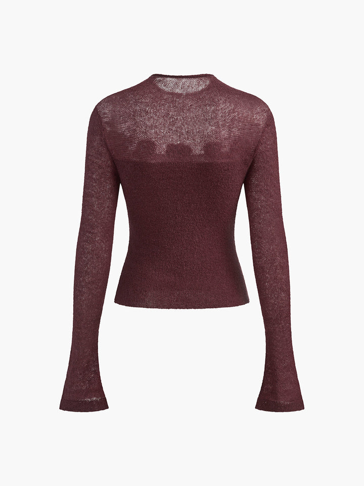 Maglia Donna Tessuto Leggero Dettagli Floreali 3D