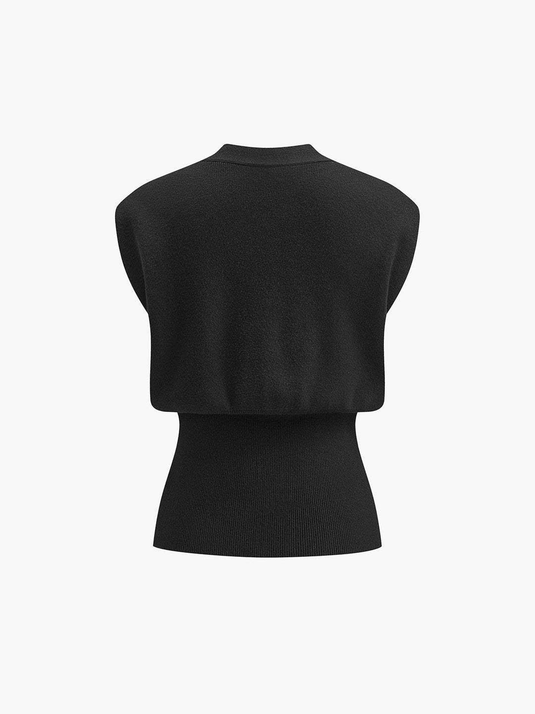 Blusa Gilet Donna Maglia Scollo a V Bottoni