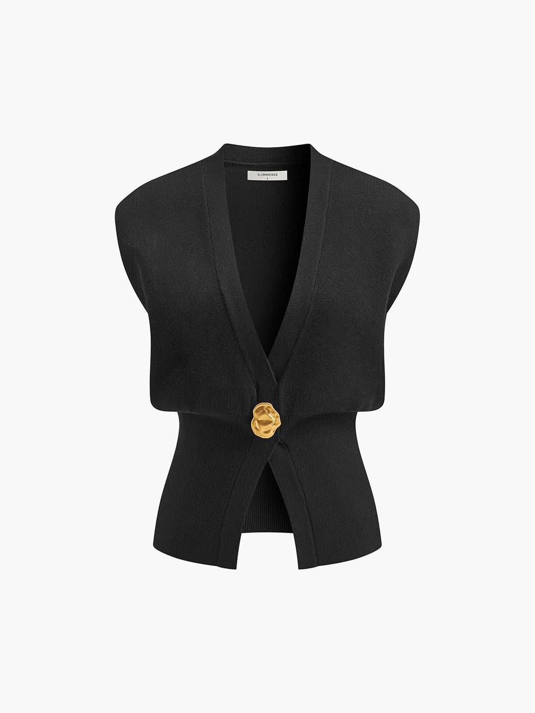 Blusa Gilet Donna Maglia Scollo a V Bottoni