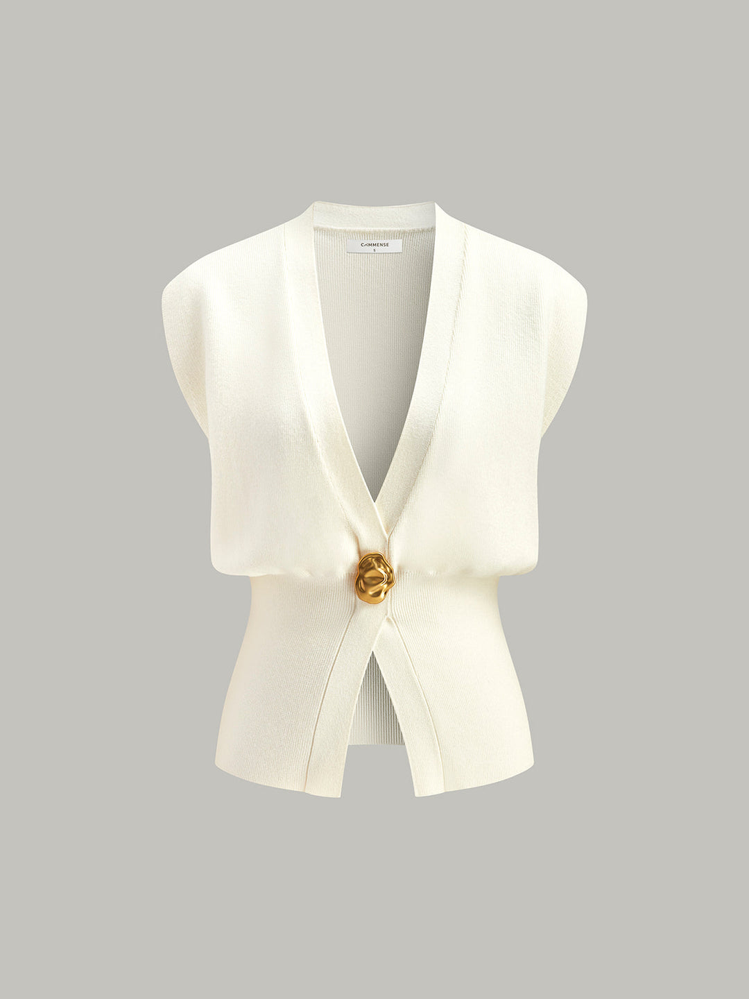 Blusa Gilet Donna Maglia Scollo a V Bottoni