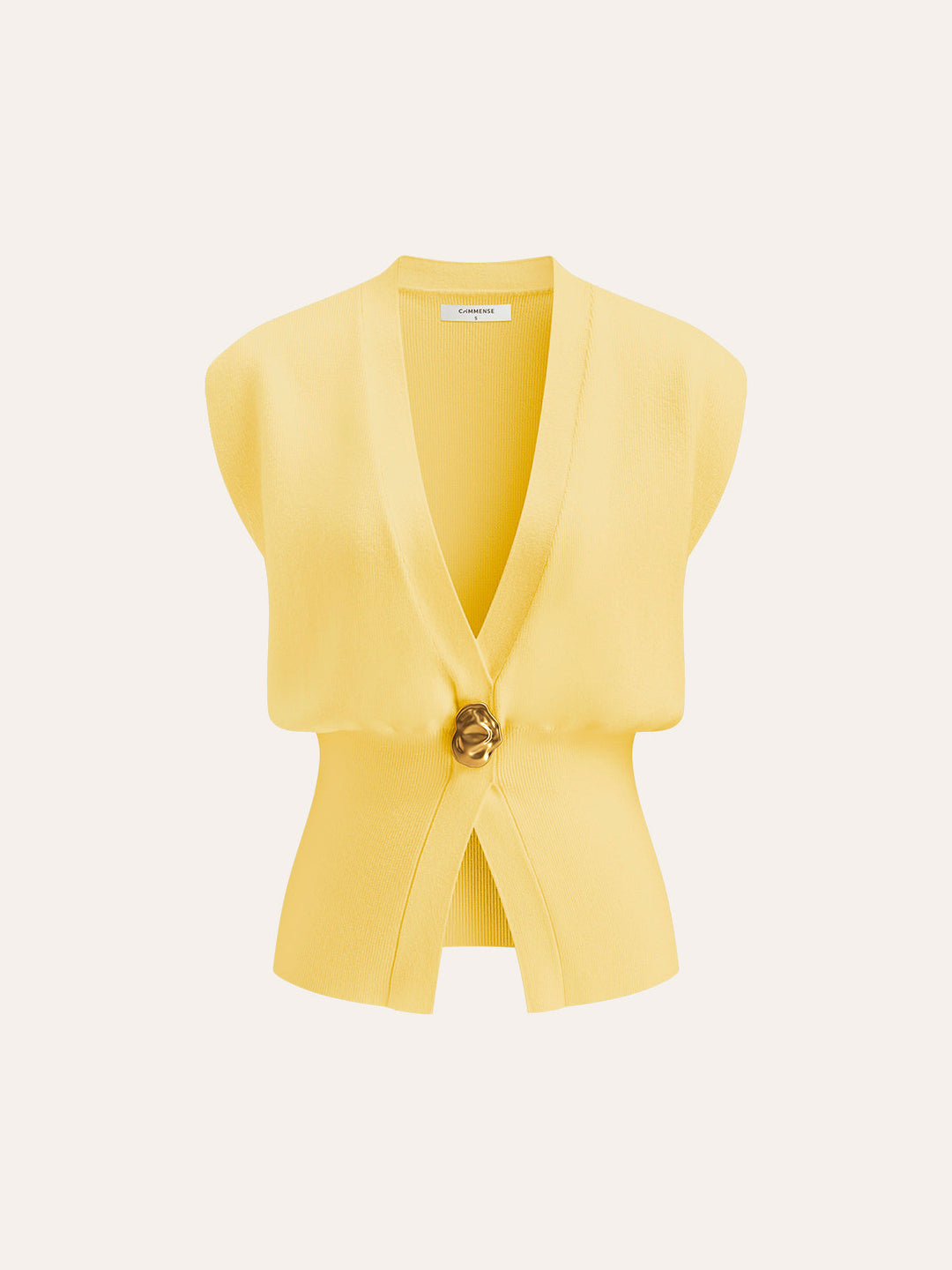 Blusa Gilet Donna Maglia Scollo a V Bottoni