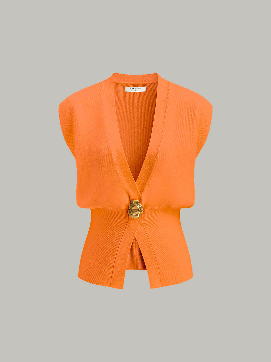 Blusa Gilet Donna Maglia Scollo a V Bottoni