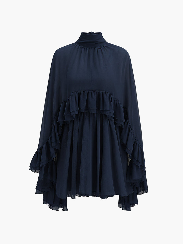 Abito Donna in Chiffon con Mantella Elegante