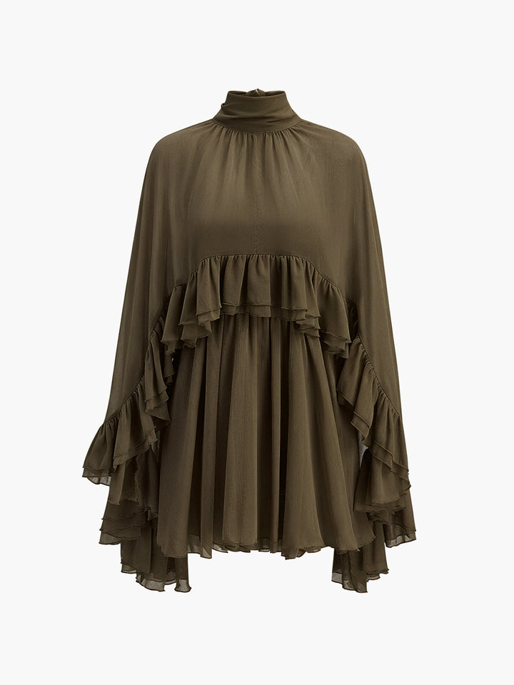 Abito Donna in Chiffon con Mantella Elegante