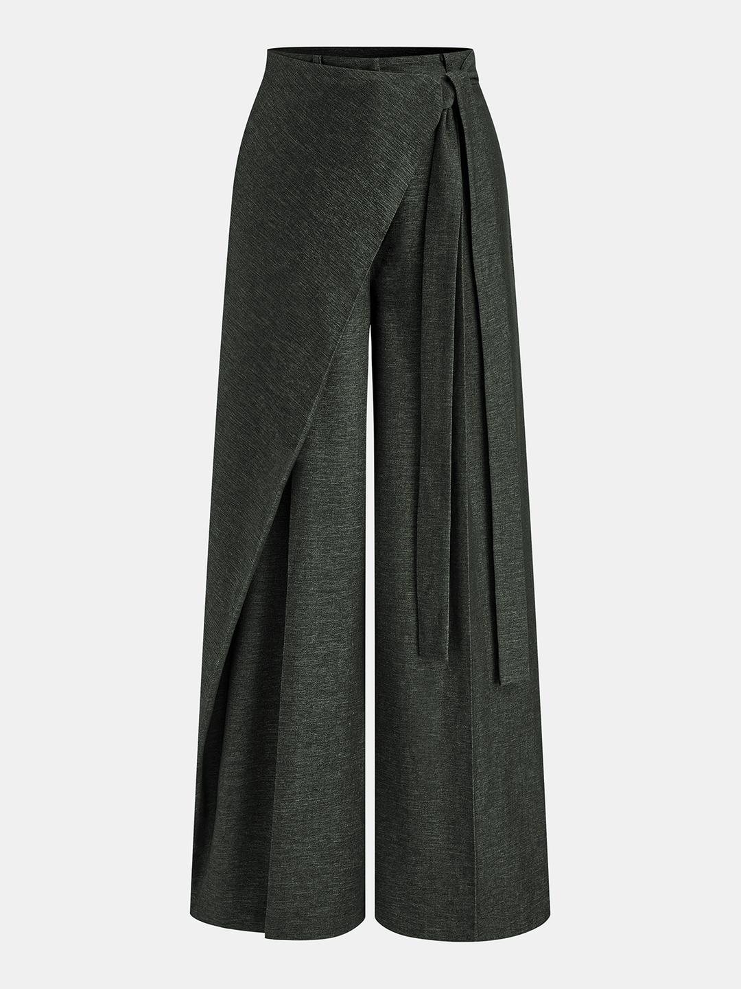 Pantaloni Donna Eleganti Tessuto Leggero Gamba Larga