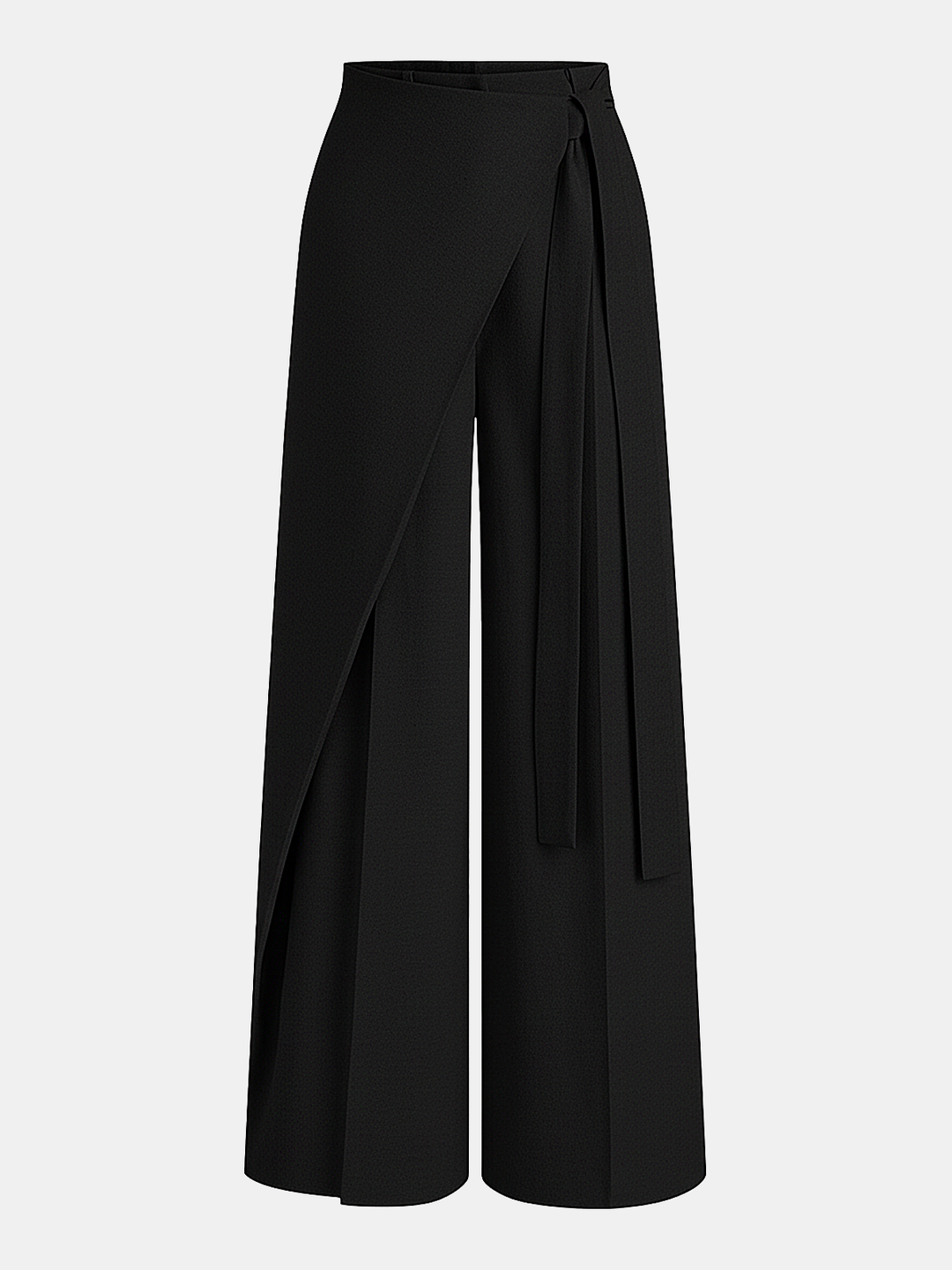 Pantaloni Donna Eleganti Tessuto Leggero Gamba Larga