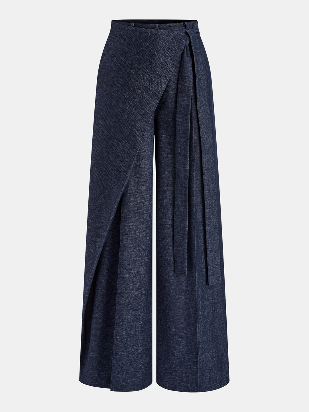 Pantaloni Donna Eleganti Tessuto Leggero Gamba Larga