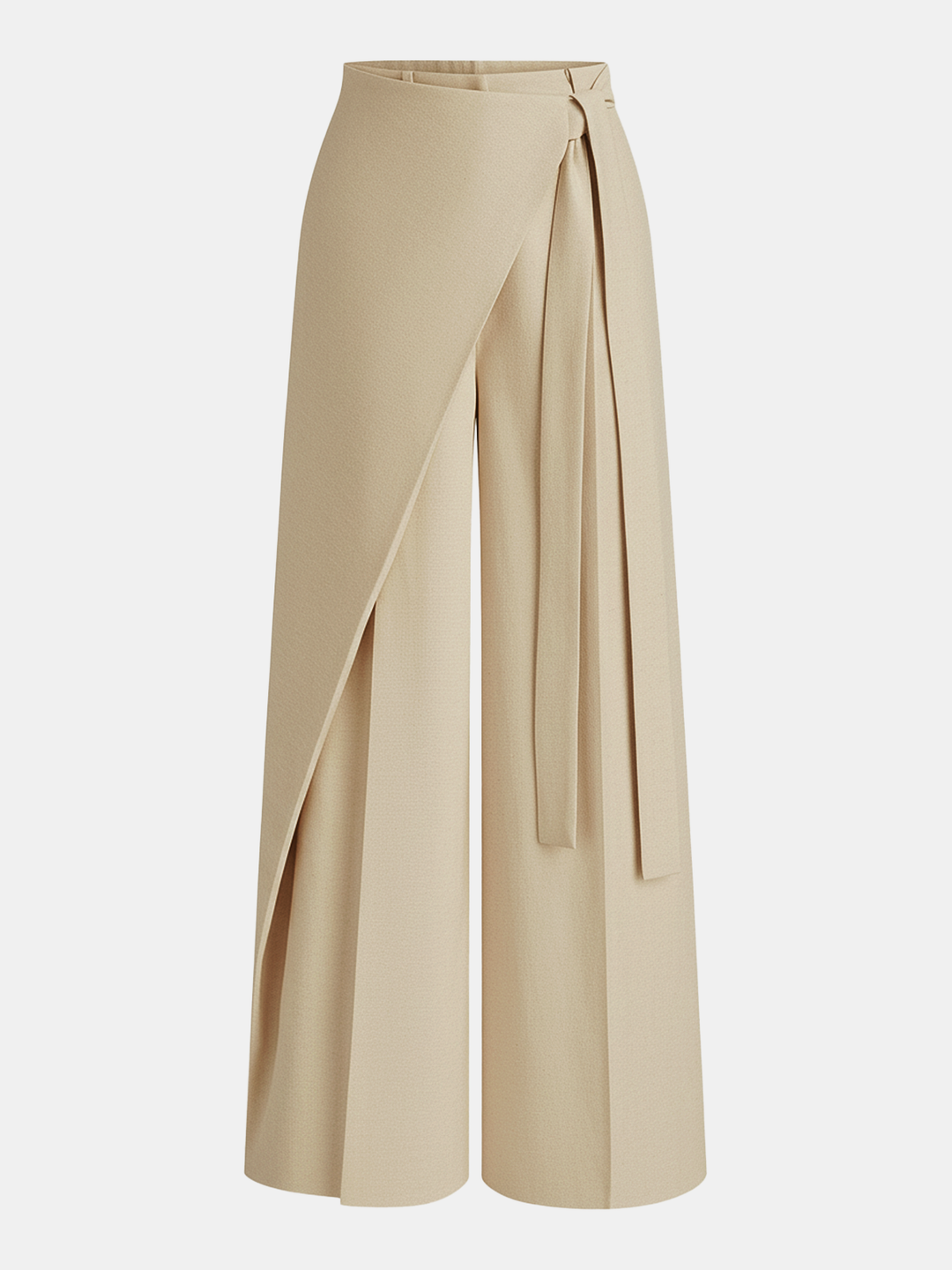 Pantaloni Donna Eleganti Tessuto Leggero Gamba Larga