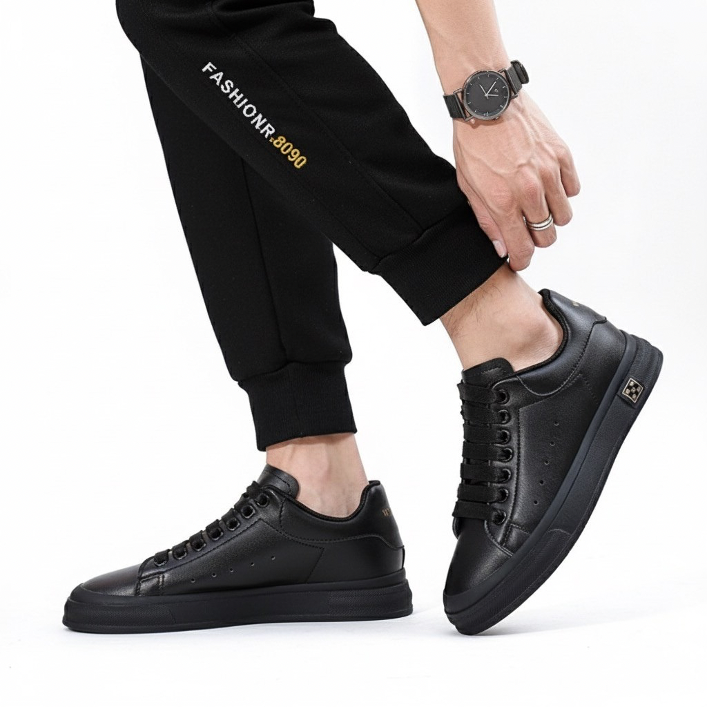 Sneakers Uomo con Rialzo Dettagli a Contrasto Comfort