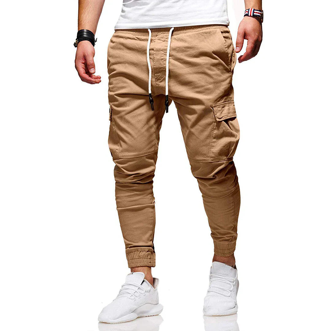 Pantaloni Cargo Uomo Tessuto Leggero Tasche Ampie - Vesarelli