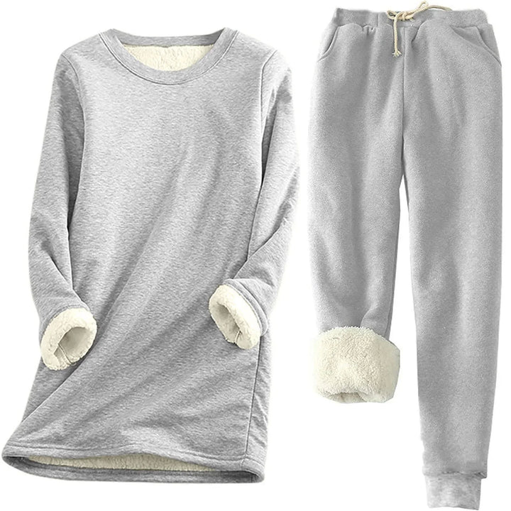 Completo Termico Donna Due Pezzi Tessuto Caldo Elasticizzato
