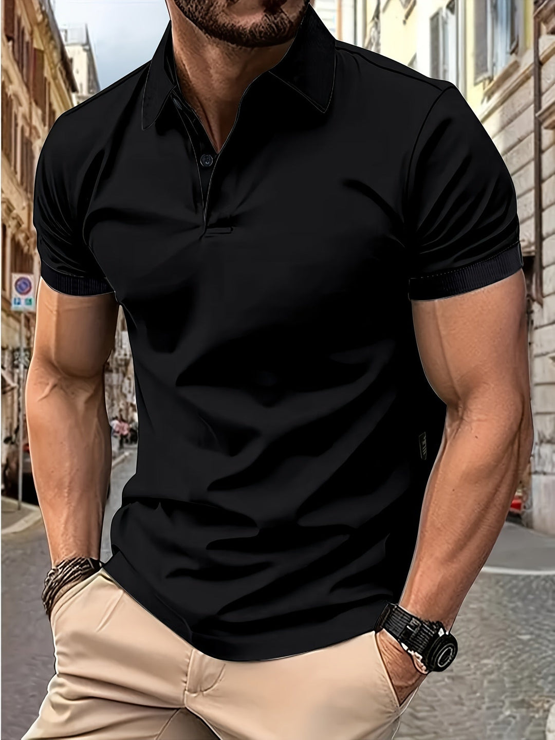 Polo Uomo Classica Cotone Colletto Elegante