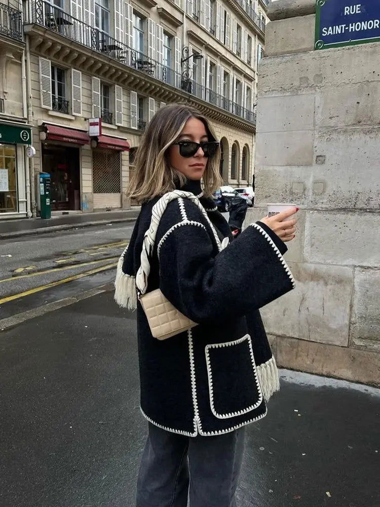 BRONTE | Elegant Warm Jacket with Scarf - Lizabella Fashion -  -  - BRONTE | Elegant Warm Jacket with Scarf - Lizabella Fashion - #tag1# - #tag2#