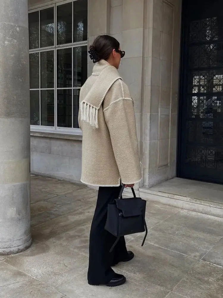 BRONTE | Elegant Warm Jacket with Scarf - Lizabella Fashion -  -  - BRONTE | Elegant Warm Jacket with Scarf - Lizabella Fashion - #tag1# - #tag2#
