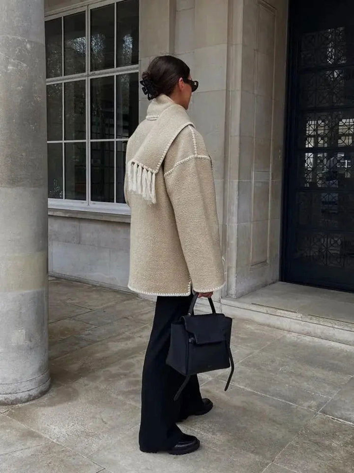 BRONTE | Elegant Warm Jacket with Scarf - Lizabella Fashion -  -  - BRONTE | Elegant Warm Jacket with Scarf - Lizabella Fashion - #tag1# - #tag2#