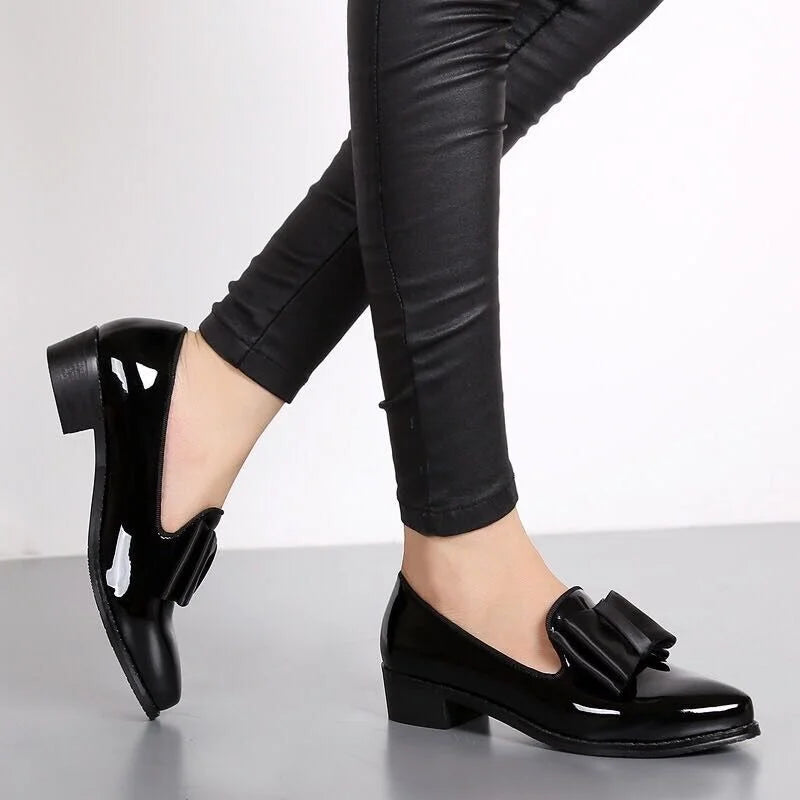 Ballerine slip-on chic da donna con fiocco in similpelle 2