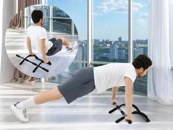 Barra per trazioni da porta per palestra domestica – Allenatore per il corpo da interno per il fitness di tutto il corpo, barra facile da appendere con impugnature in schiuma e design robusto 2