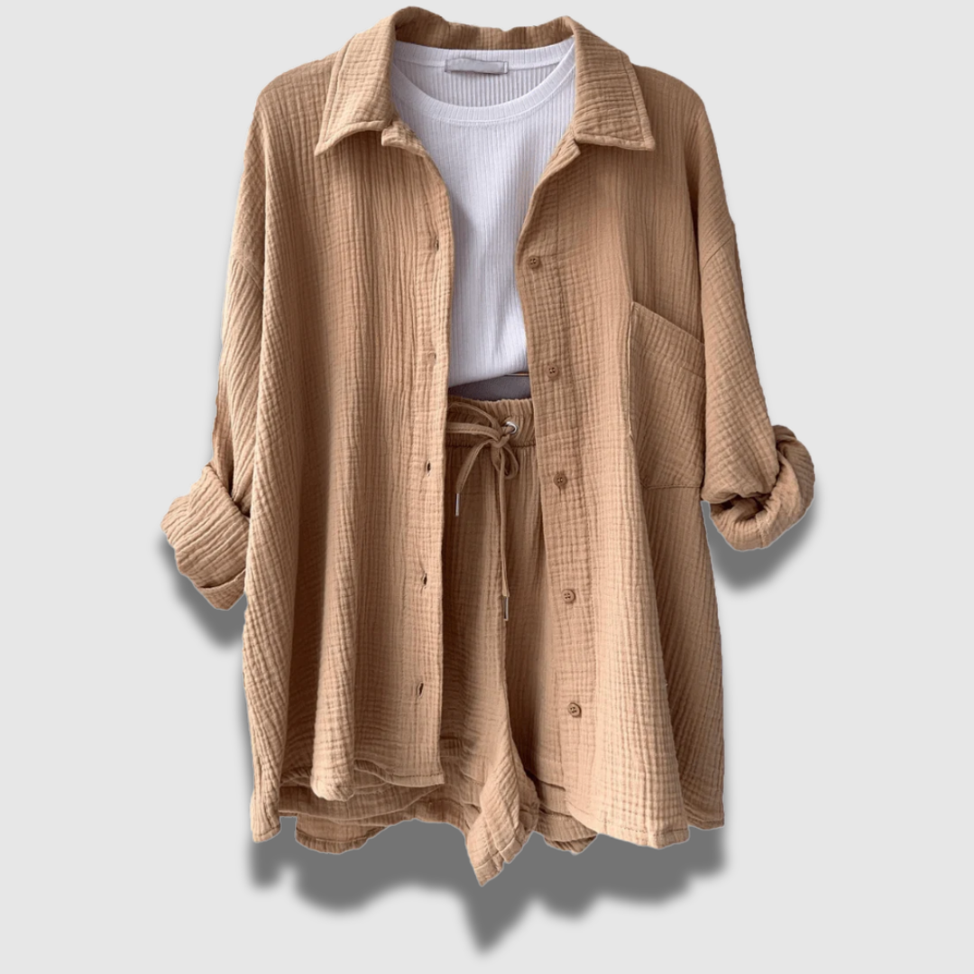 Set Due Pezzi Donna Leggero Estivo Stile Raffinato