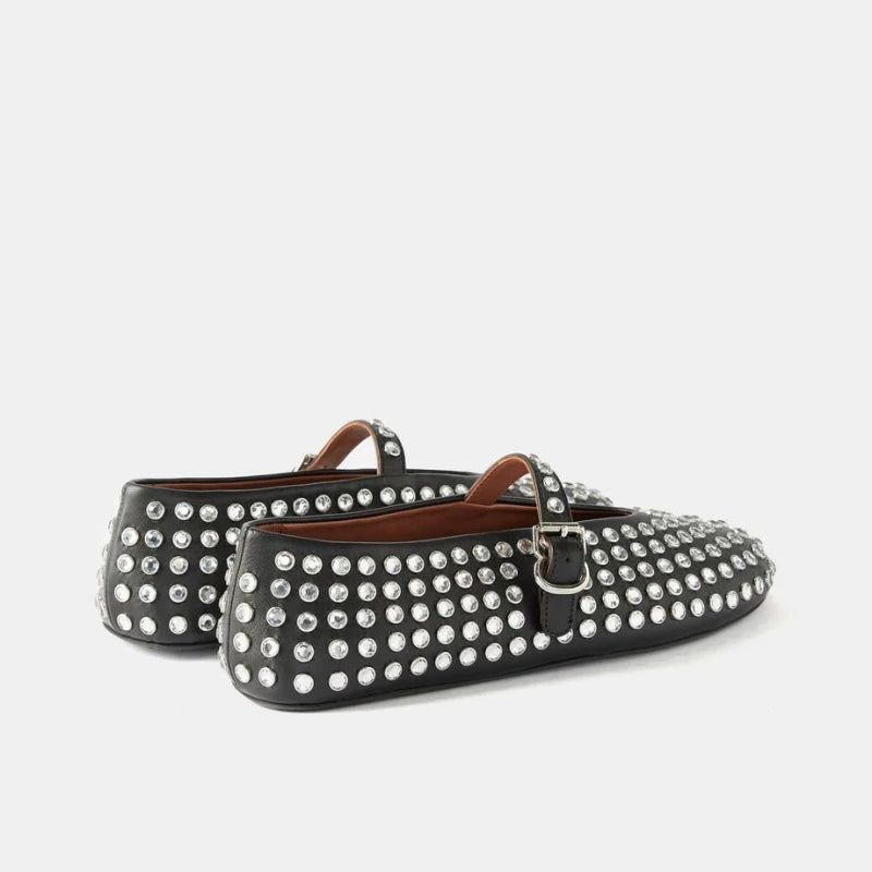 Bella | Donna Ballerine Mary Jane Pelle Strass Cristalli 2