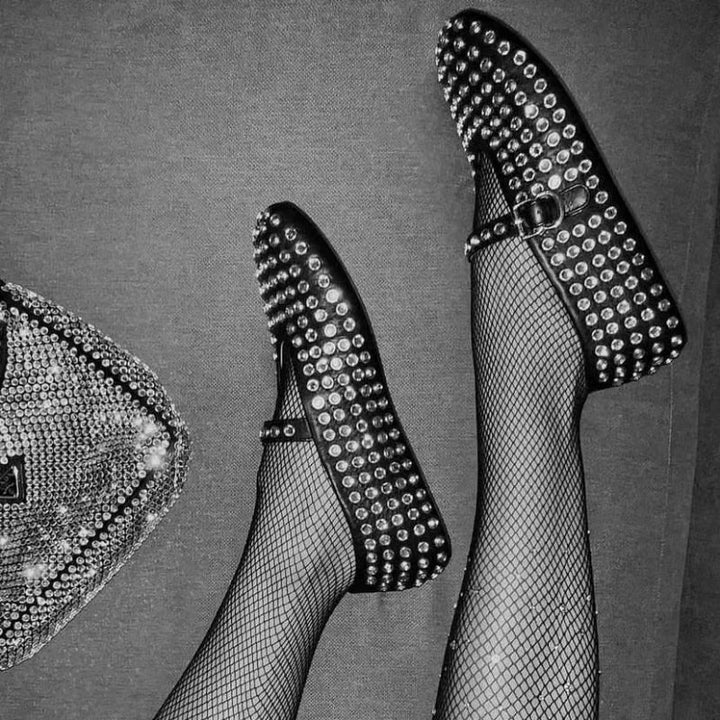Bella | Donna Ballerine Mary Jane Pelle Strass Cristalli 4