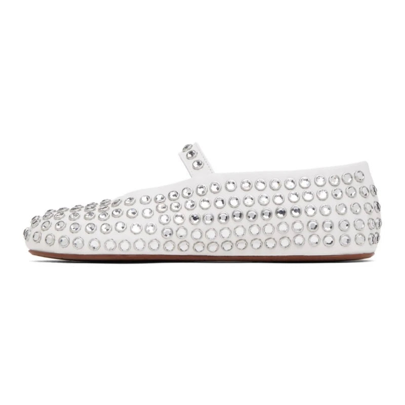 Bella | Donna Ballerine Mary Jane Pelle Strass Cristalli 8