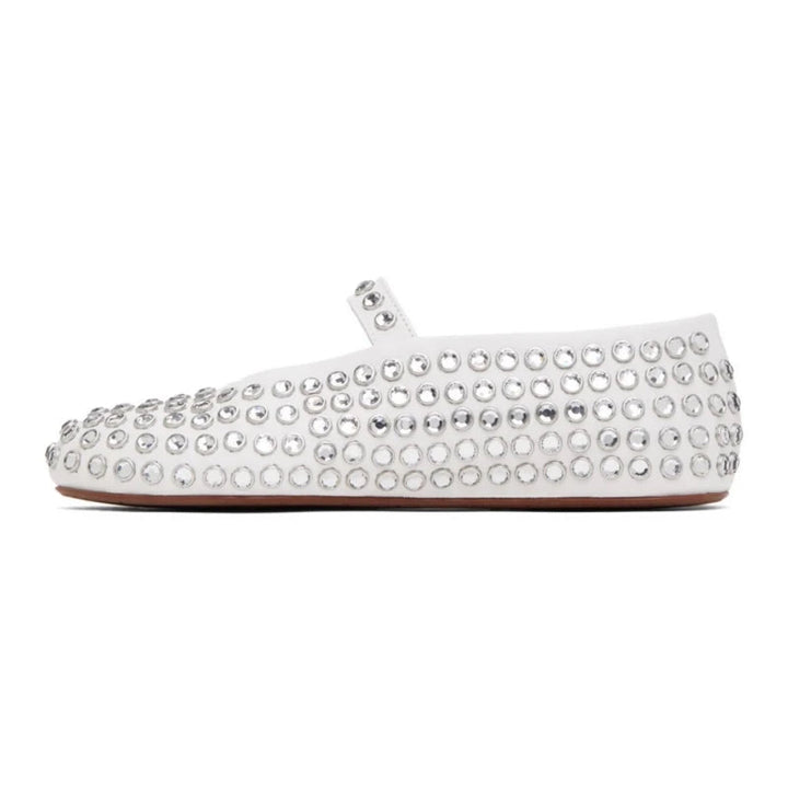 Bella | Donna Ballerine Mary Jane Pelle Strass Cristalli 8