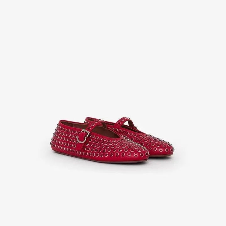 Bella | Donna Ballerine Mary Jane Pelle Strass Cristalli 9