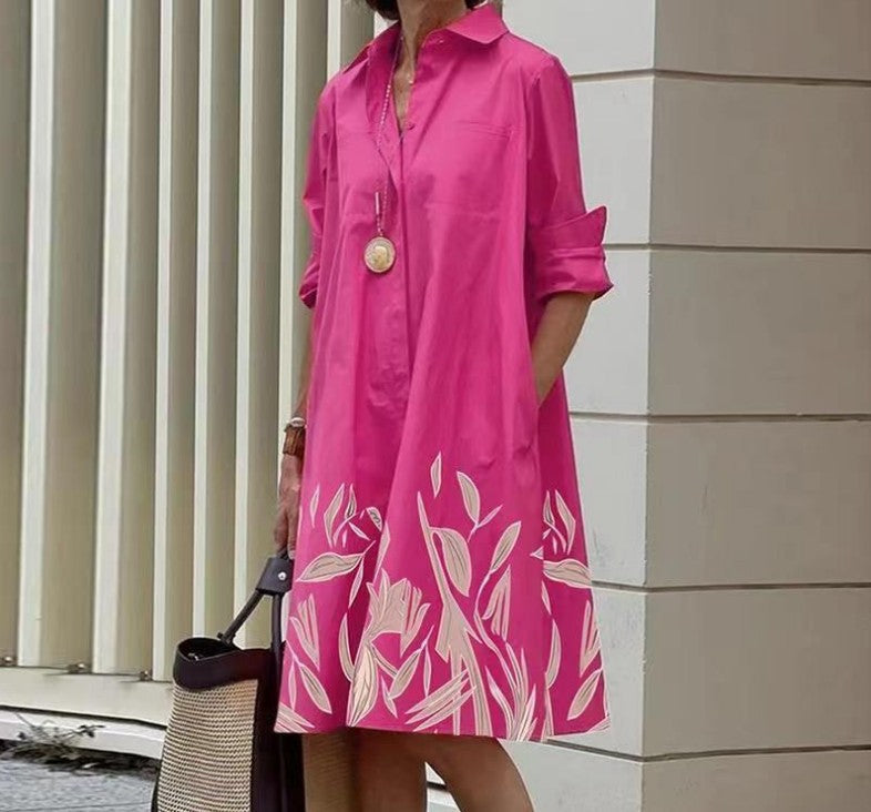 Abito Midi Donna Cotone Lino Vestibilità Comoda Casual