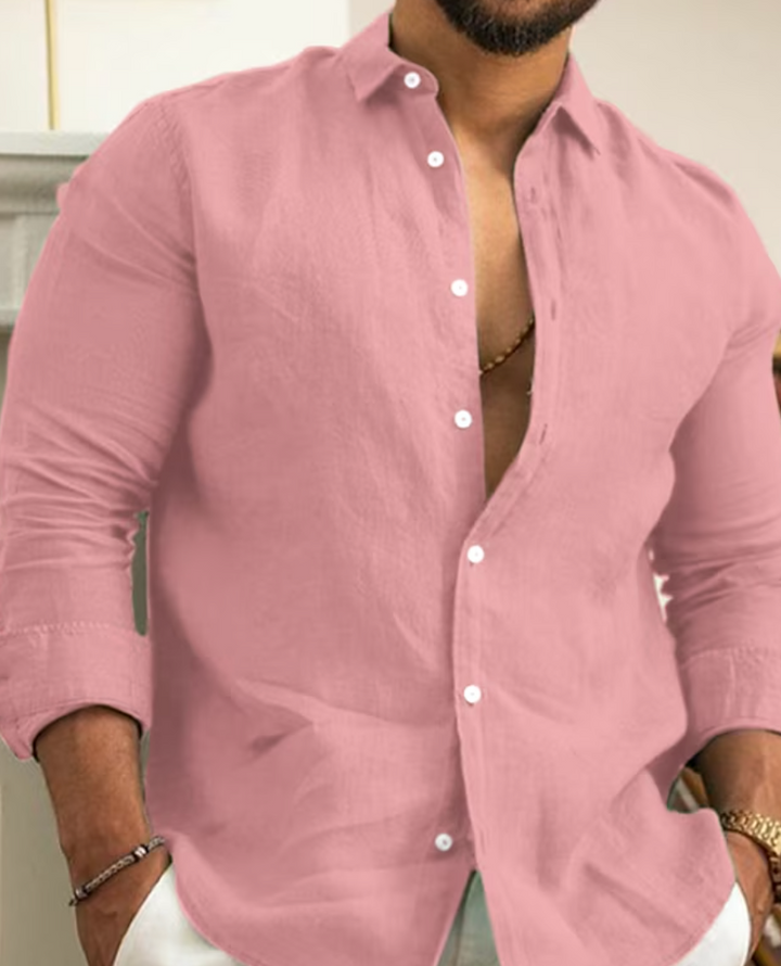 Camicia Uomo Leggera Tessuto Morbido Vestibilità Comoda