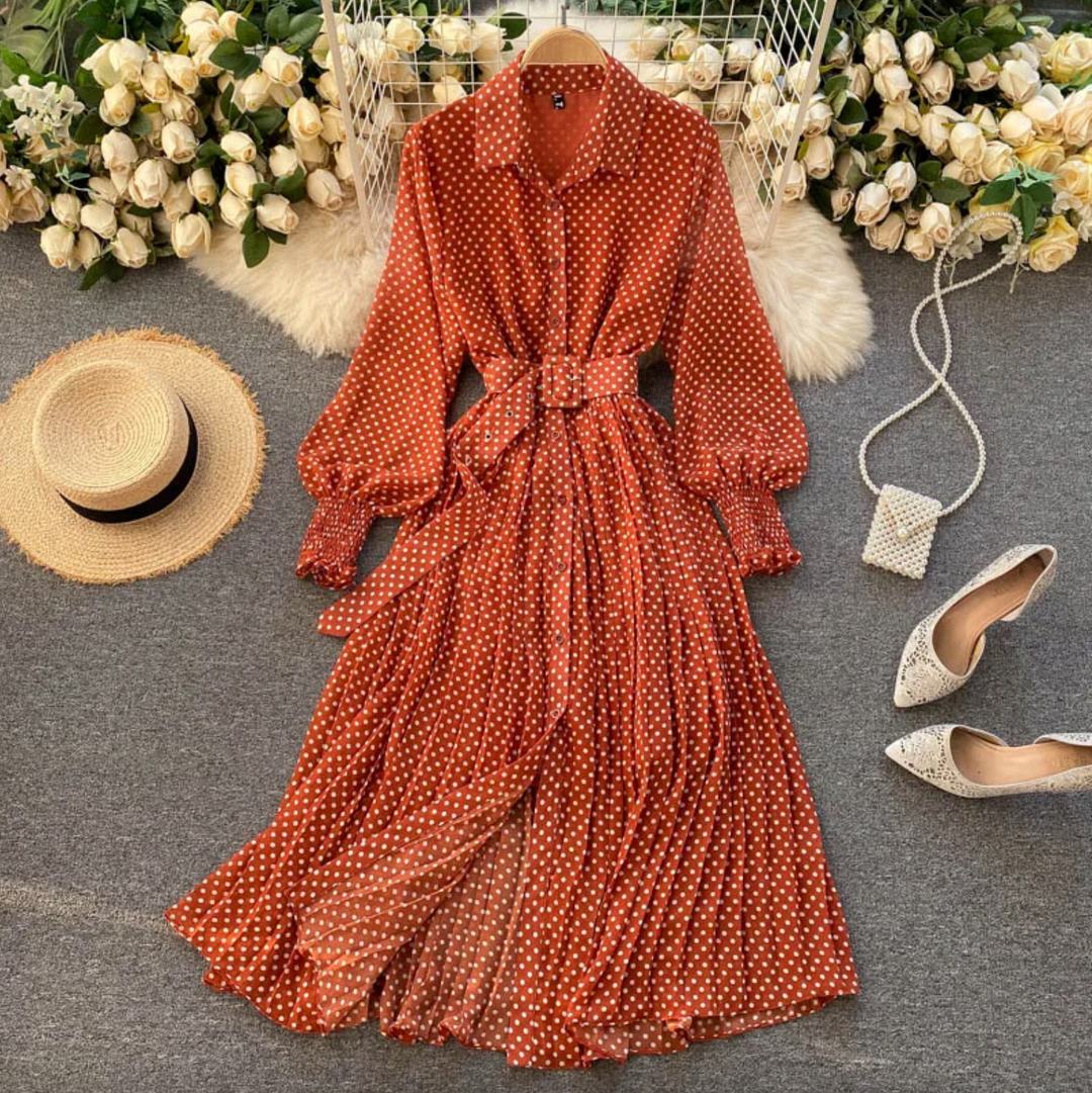 Abito Donna Elegante Tessuto Leggero Stile Casual Manica Lunga - Vesarelli