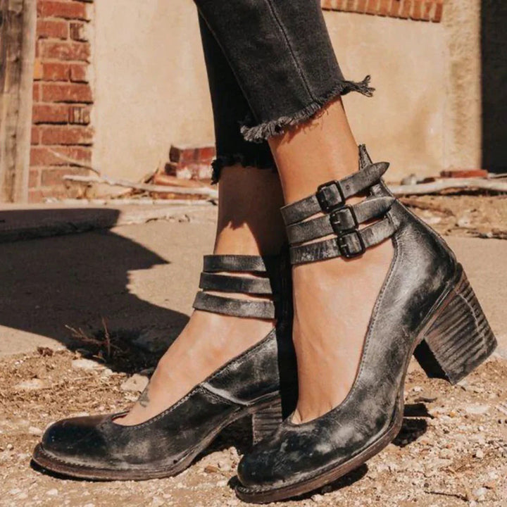 Sandali Donna Ortopedici Tacco Vintage Chic Autunnali - Vesarelli