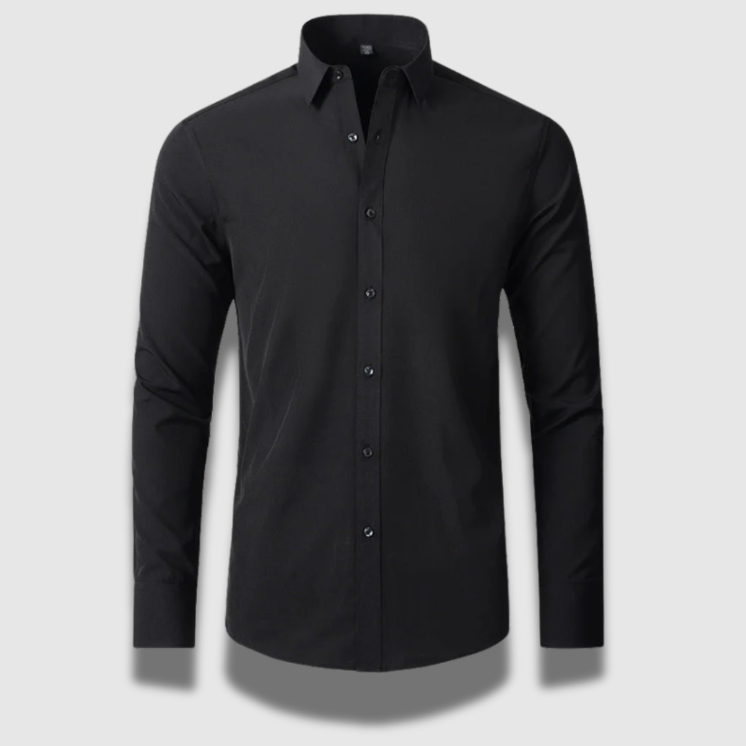Camicia Uomo Elasticizzata Tessuto Antipiega Slim Fit