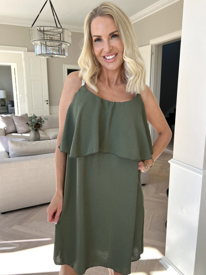 Abito Midi Donna Leggero Spalline Sottili Vestibilità Comoda