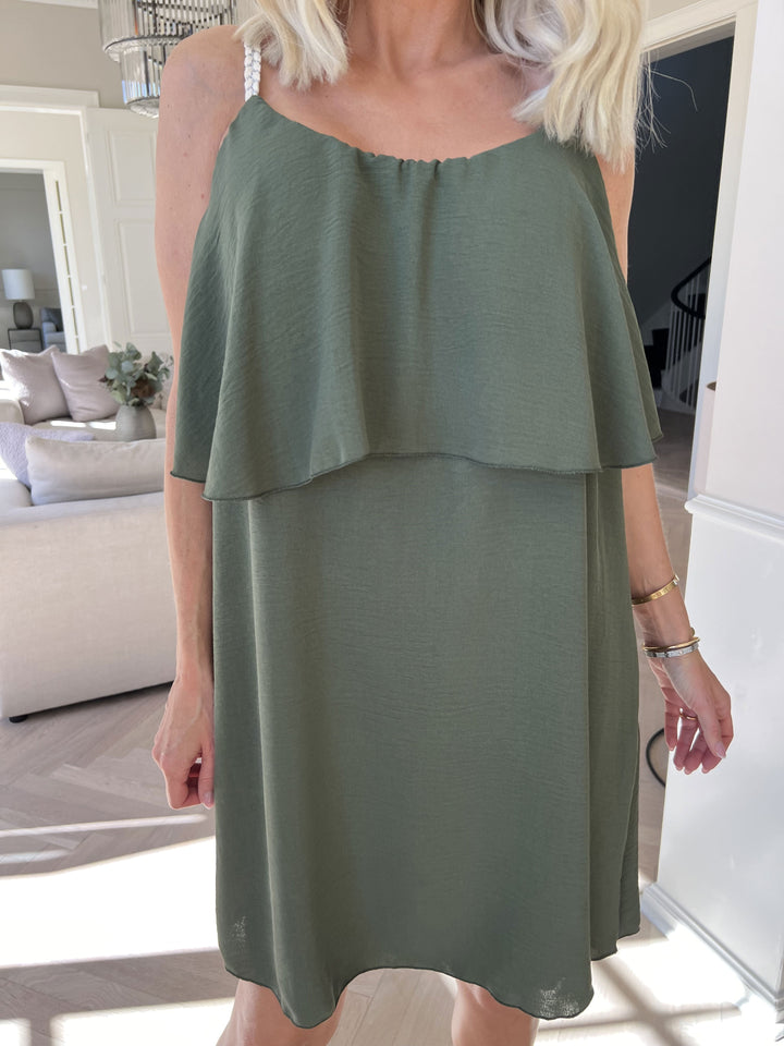 Abito Midi Donna Leggero Spalline Sottili Vestibilità Comoda