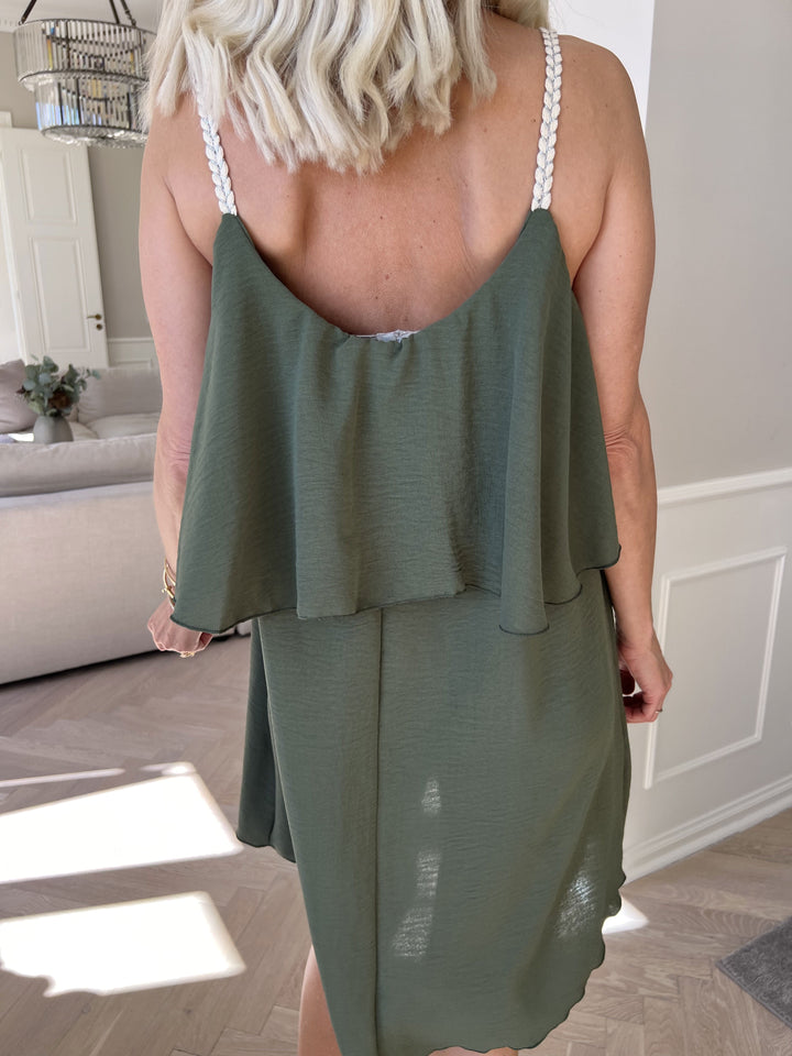 Abito Midi Donna Leggero Spalline Sottili Vestibilità Comoda