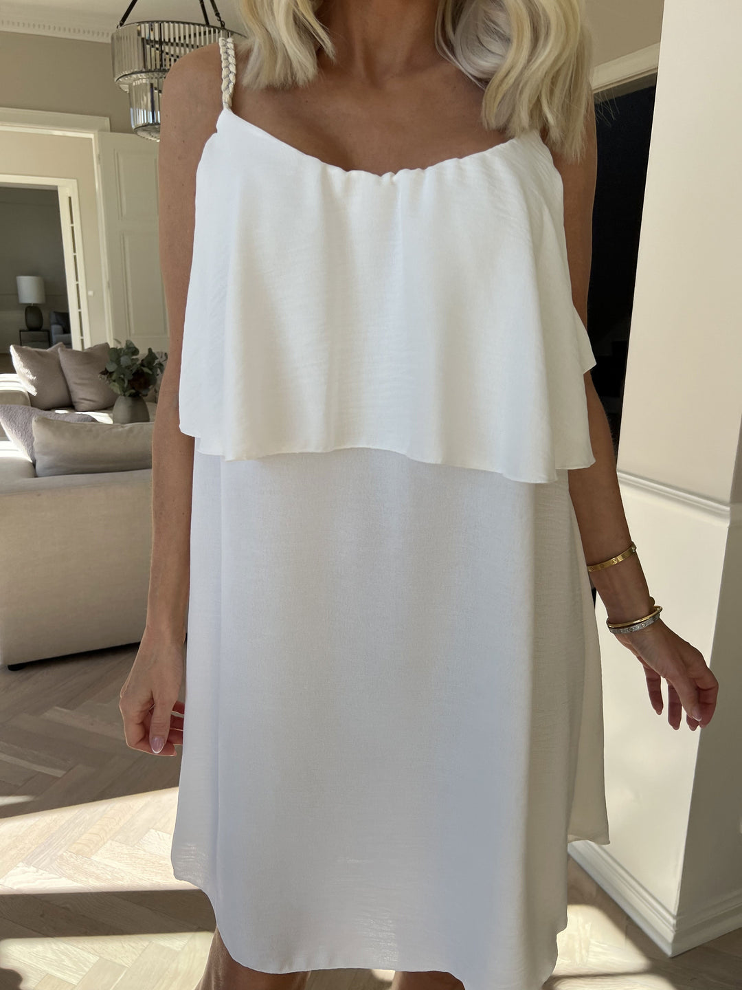 Abito Midi Donna Leggero Spalline Sottili Vestibilità Comoda
