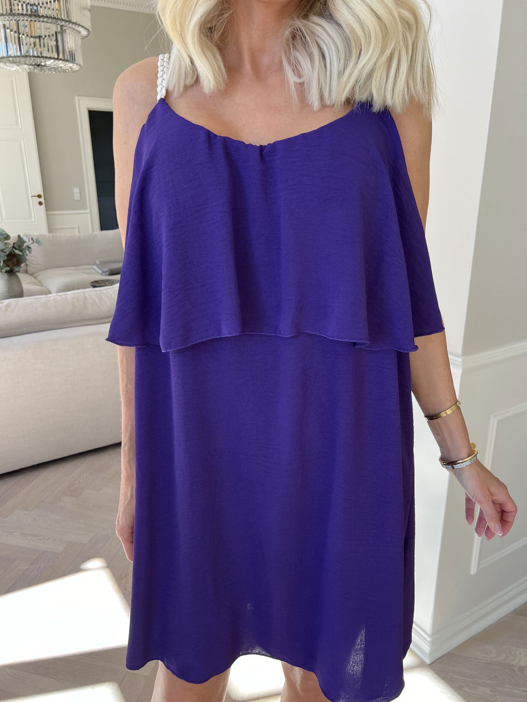 Abito Midi Donna Leggero Spalline Sottili Vestibilità Comoda