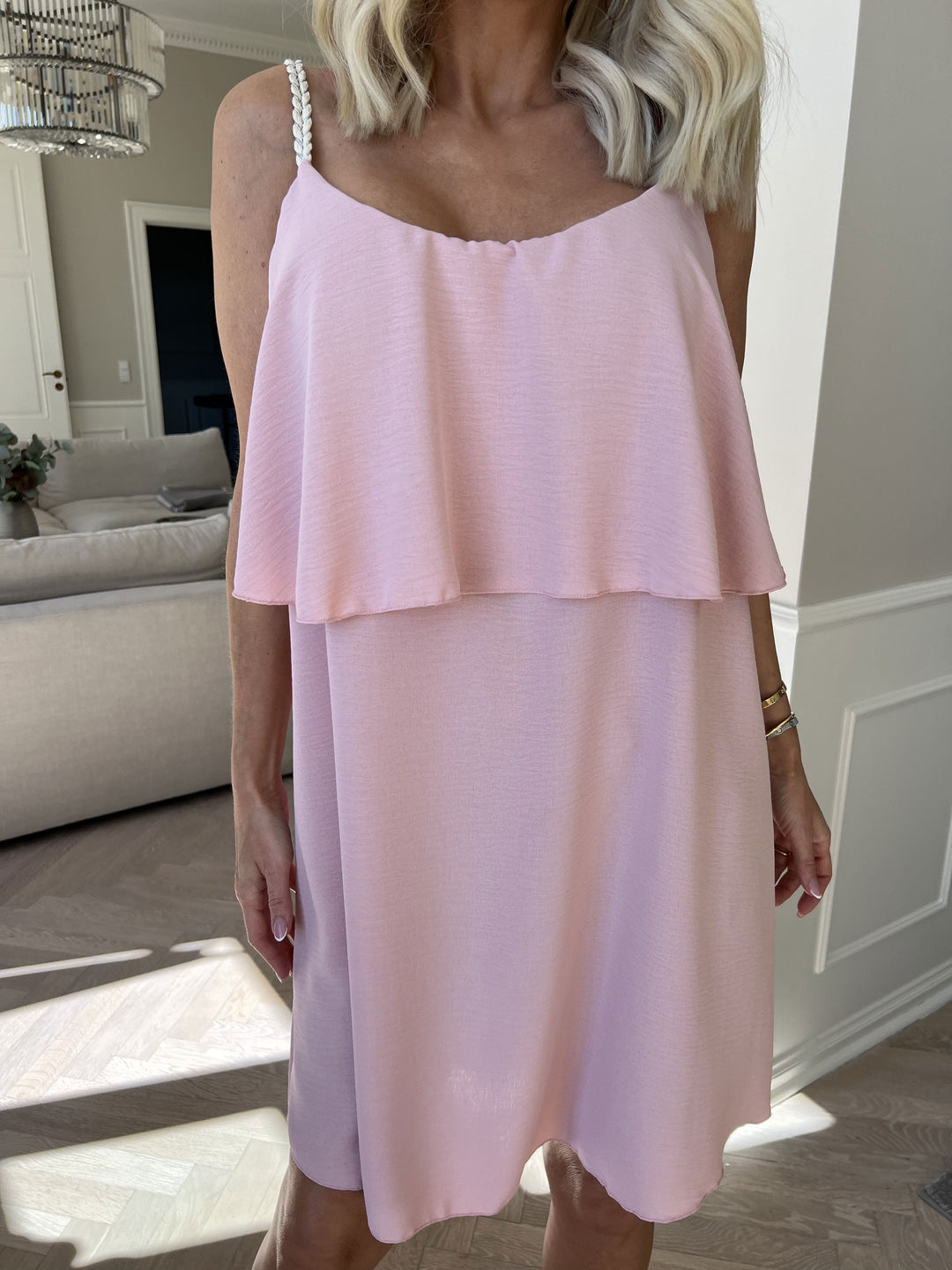 Abito Midi Donna Leggero Spalline Sottili Vestibilità Comoda