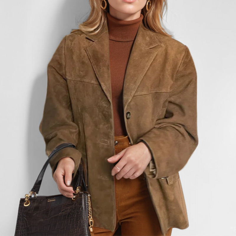 Blazer Donna in Pelle | Taglio Aderente & Chiusura a Bottoni