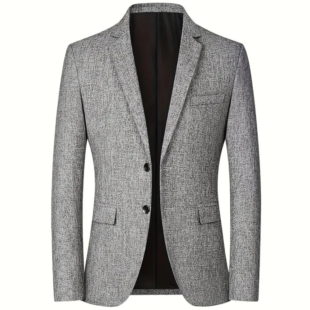 Blazer Uomo Classico Tessuto con Tasche Pattina Elegante - Vesarelli