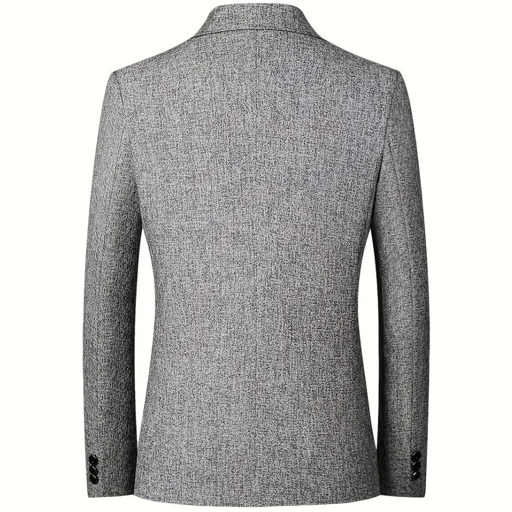 Blazer Uomo Classico Tessuto con Tasche Pattina Elegante
