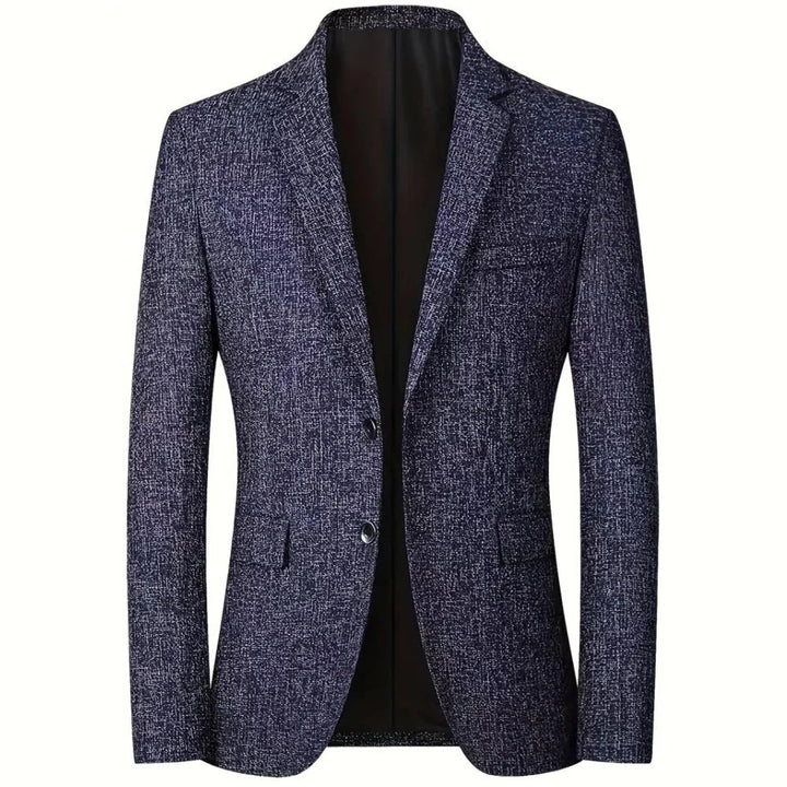 Blazer Uomo Classico Tessuto con Tasche Pattina Elegante