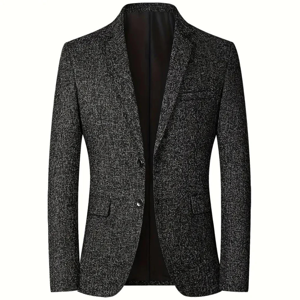 Blazer Uomo Classico Tessuto con Tasche Pattina Elegante