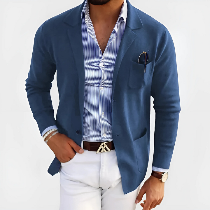 Blazer Uomo Leggero in Tessuto con Revers Classico Smart Casual