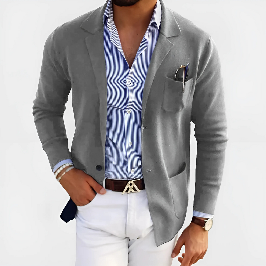 Blazer Uomo Leggero in Tessuto con Revers Classico Smart Casual - Vesarelli