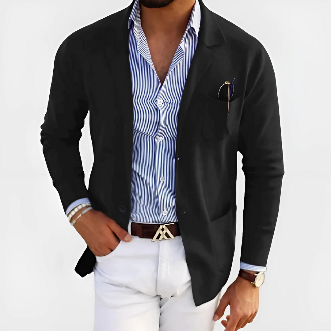 Blazer Uomo Leggero in Tessuto con Revers Classico Smart Casual