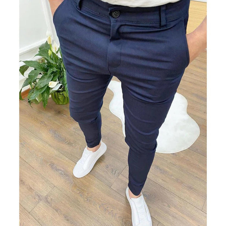 Pantaloni Uomo Slim in Tessuto Stretch Vestibilità Affusolata