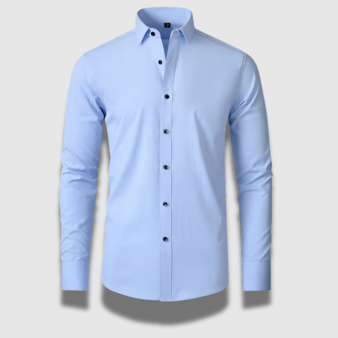 Camicia Uomo Elasticizzata Tessuto Antipiega Slim Fit